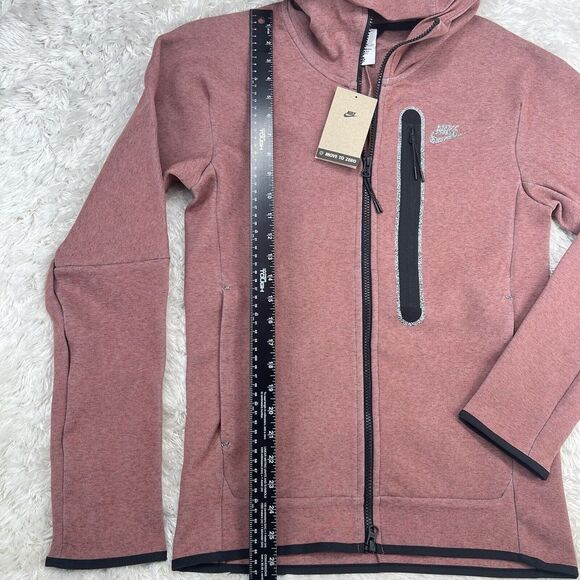 Nike Tech Fleece Full-Zip Hoodie Stardust DR9150-670 Redstone Mens Size XS - Picture 3 of 8